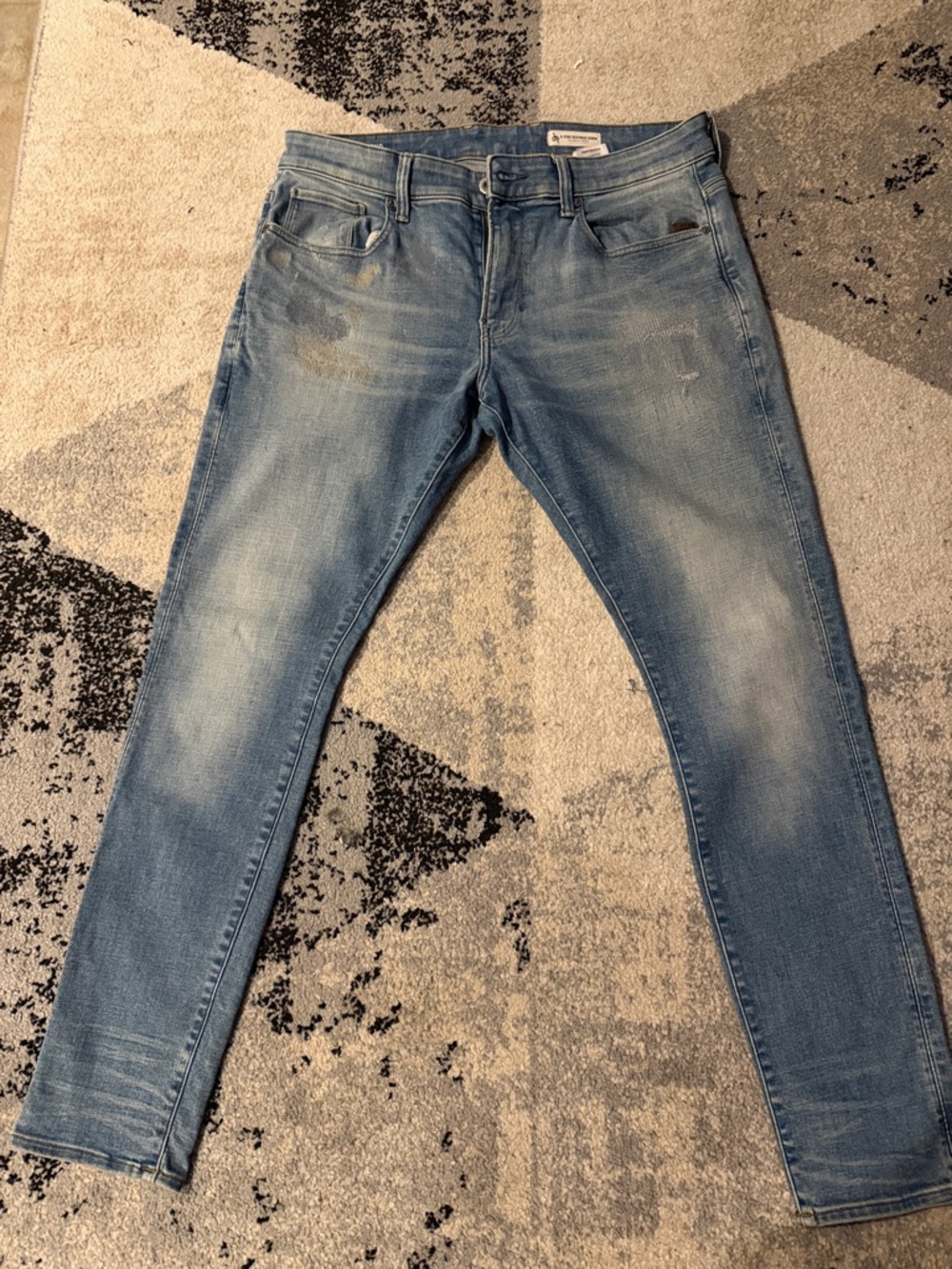 G-Star Raw Men's (REVEND) Faded Blue Skinny Jeans 36w 32L
